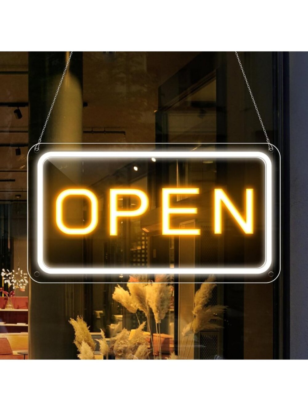 Dimmable Neon Open Sign 16.5"x9" - Bright LED Light for Stores, Restaurants